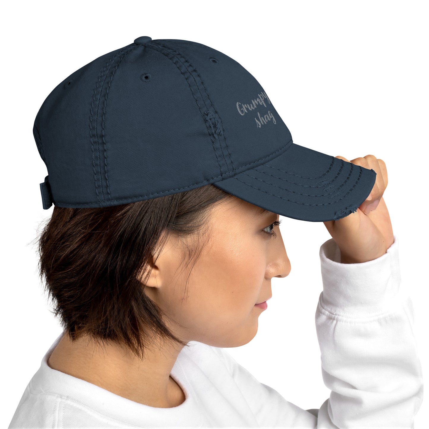 Grumpy Shag Distressed Dad Hat