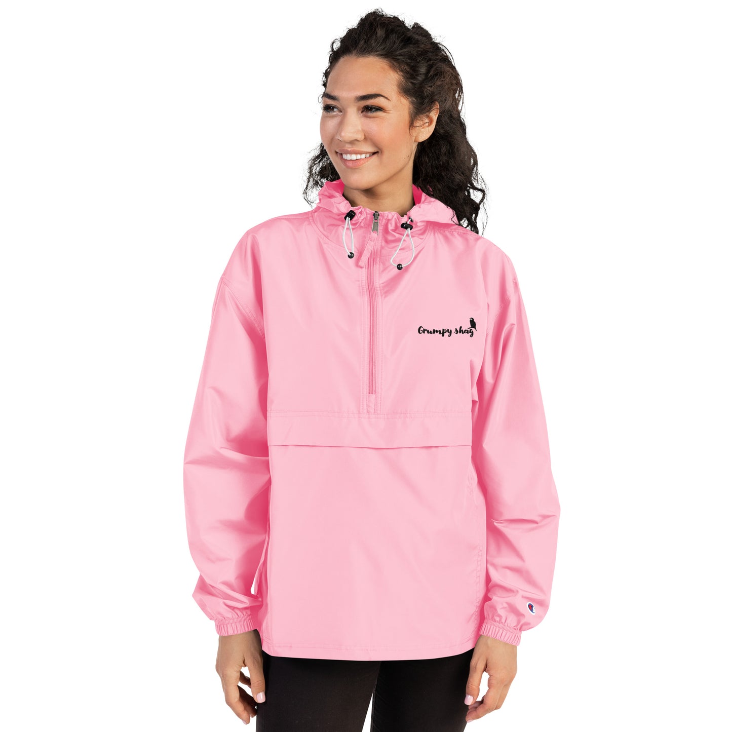 Grumpy shag Embroidered Champion Packable Jacket