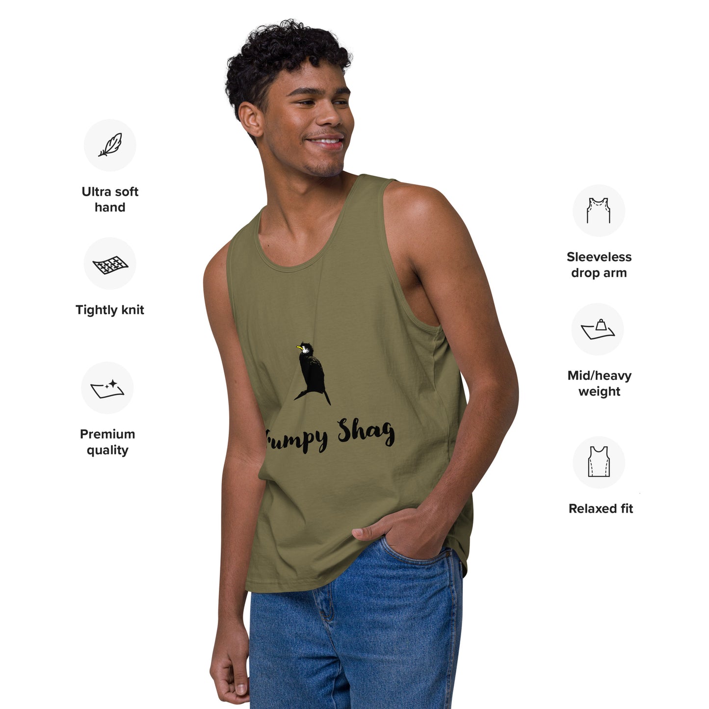 Grumpy shag Mens premium tank top