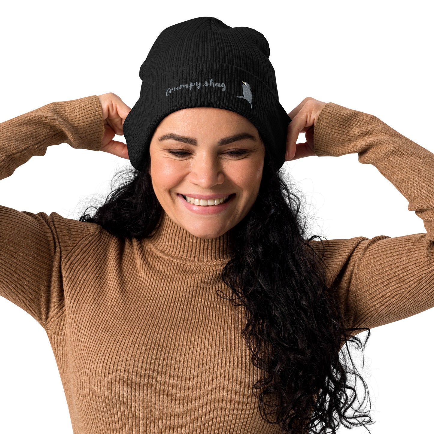 Grumpy shag Organic ribbed beanie
