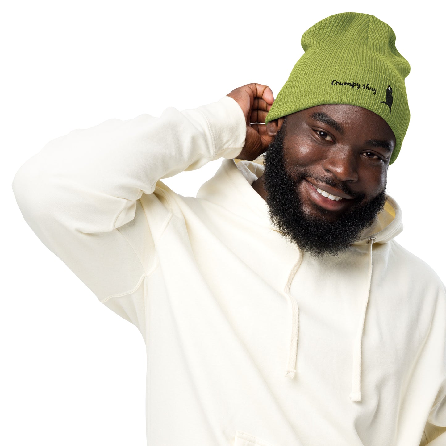 Grumpy shag Organic ribbed beanie
