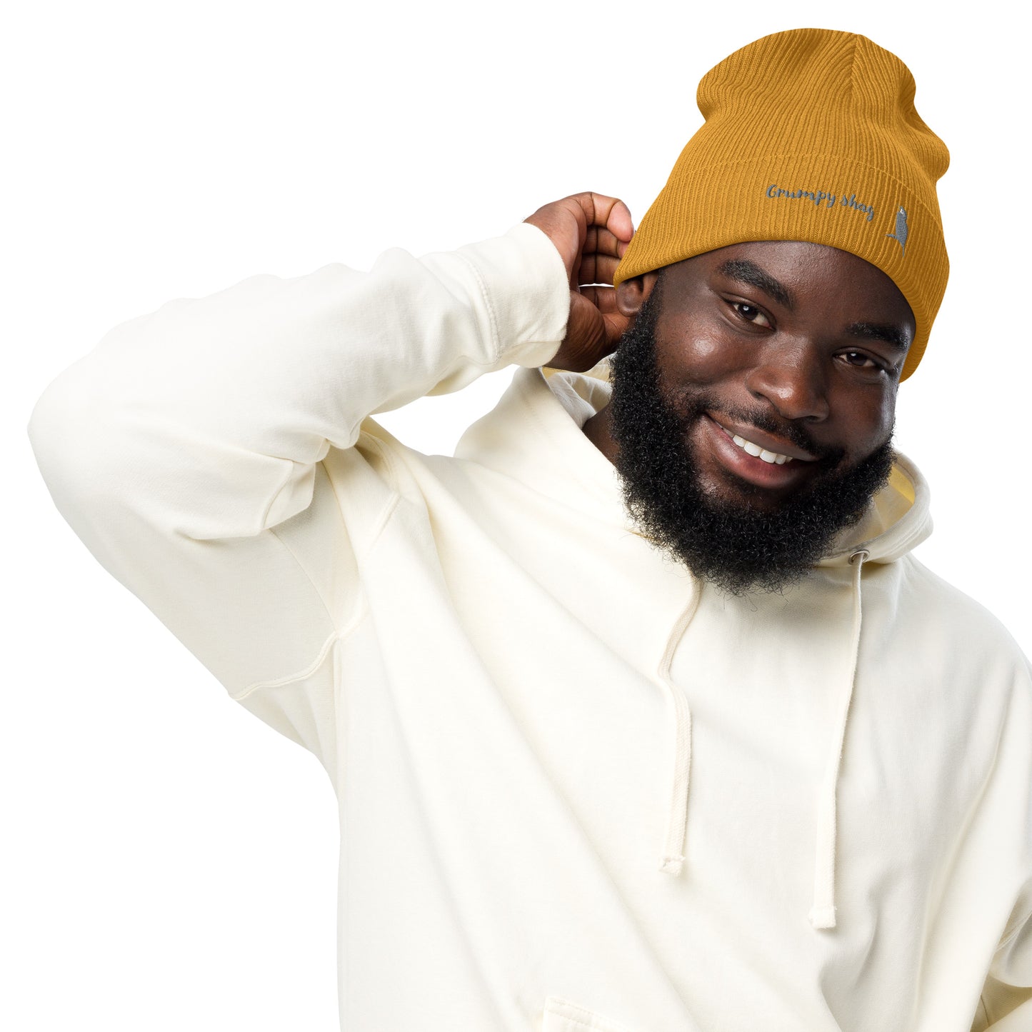 Grumpy shag Organic ribbed beanie