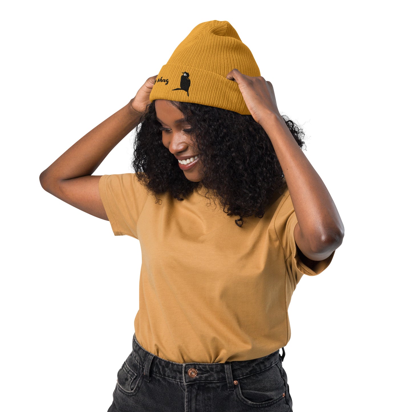 Grumpy shag Organic ribbed beanie