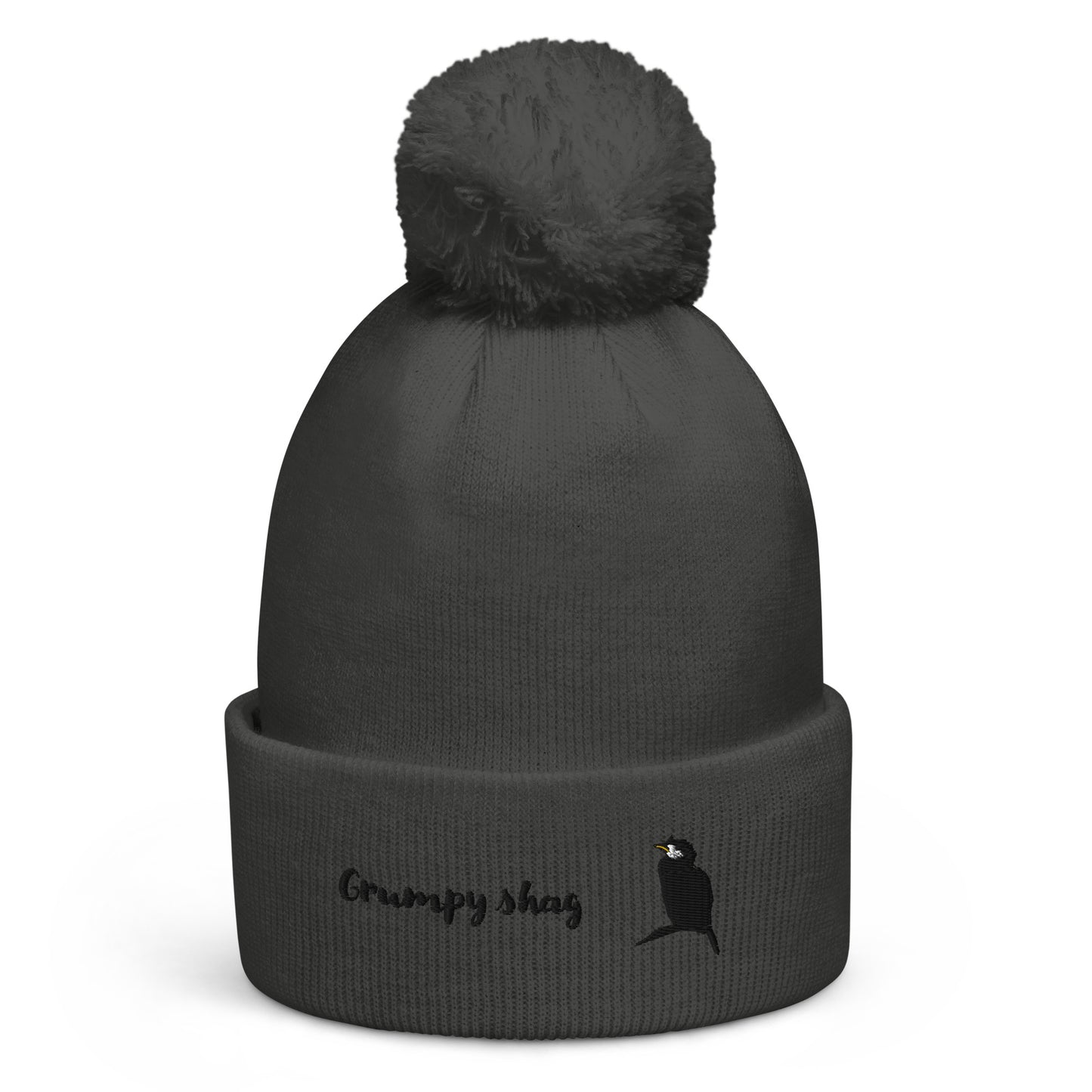 Grumpy shag double layer Pom pom beanie
