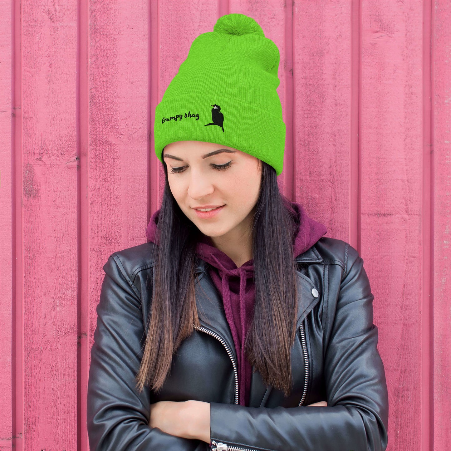 Grumpy shag single layer Pom-Pom Beanie