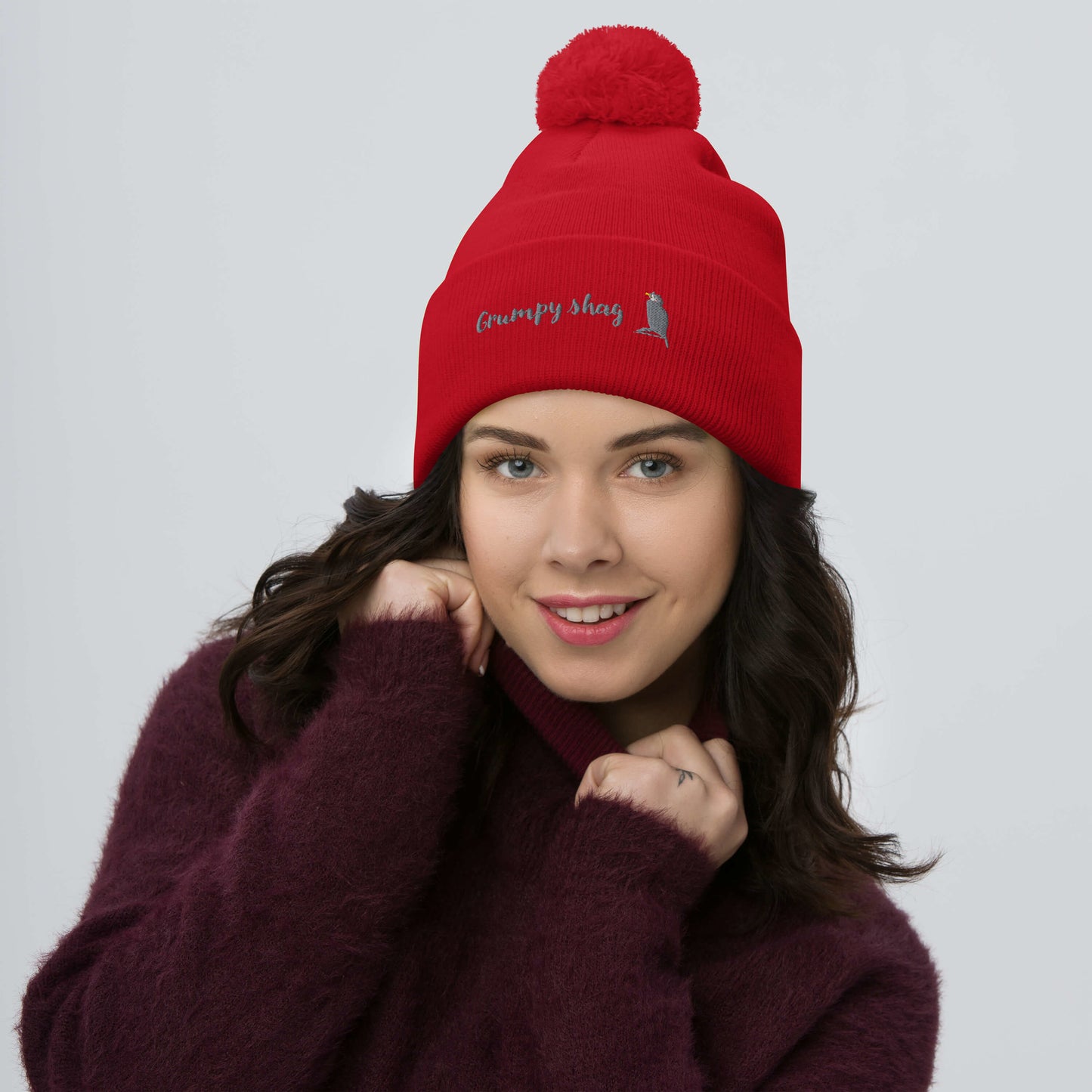 Grumpy shag single layer Pom-Pom Beanie