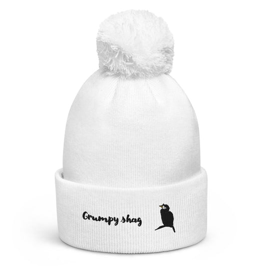 Grumpy shag double layer Pom pom beanie