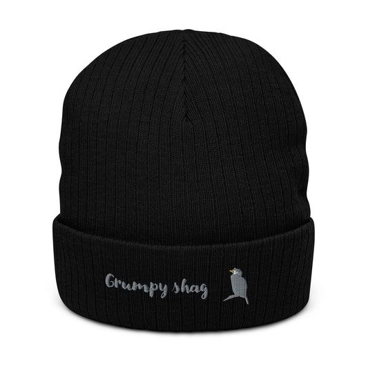 Grumpy shag Ribbed knit beanie