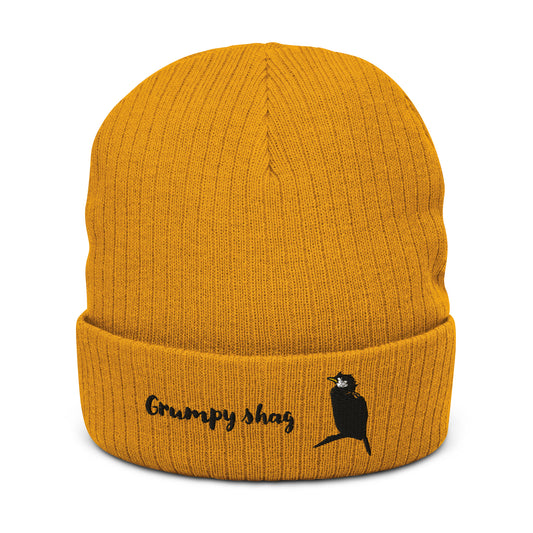 Grumpy shag Ribbed knit beanie